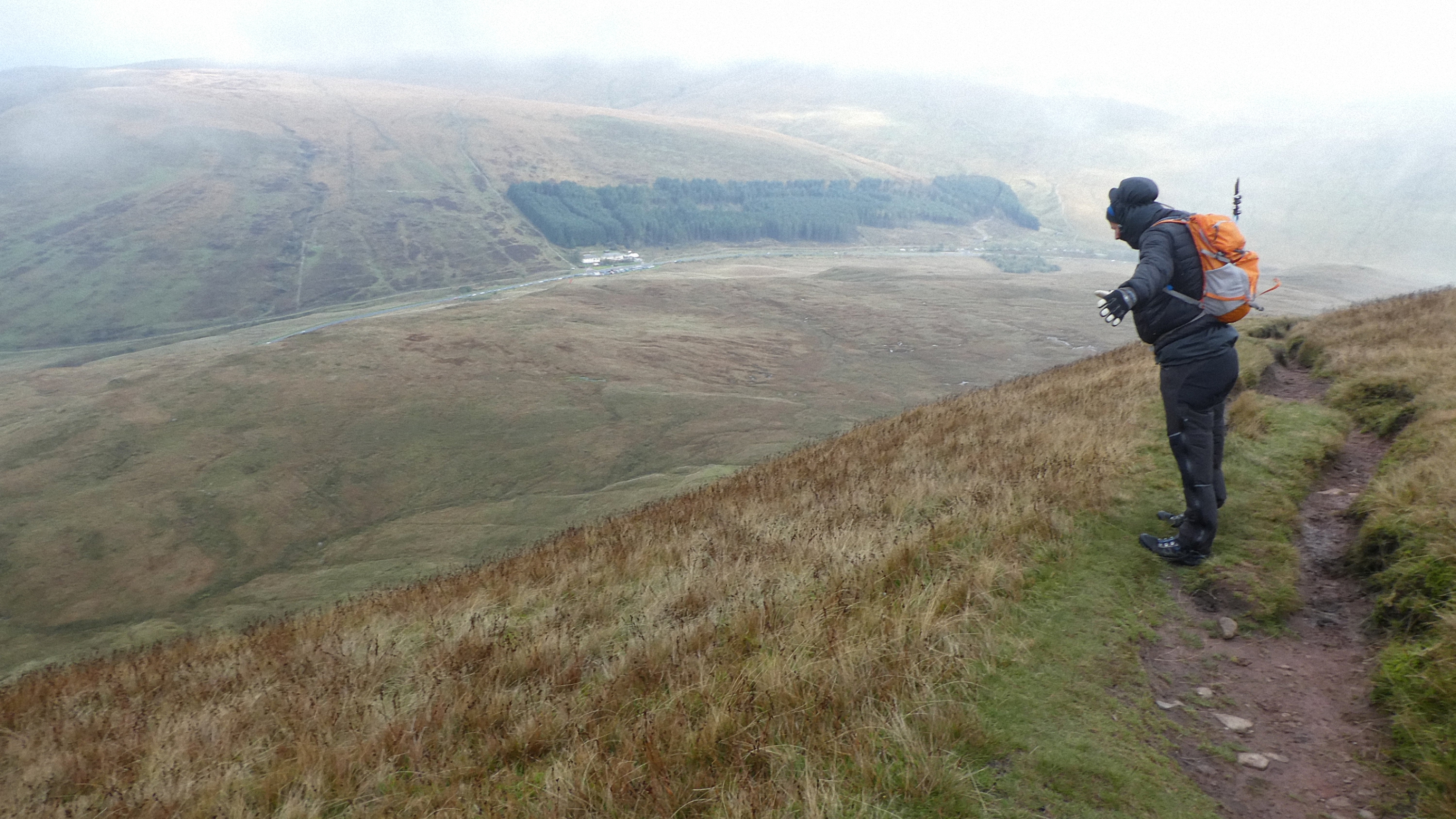 Paul about to take off above Storey Arms, Photo by Mike Goodyer